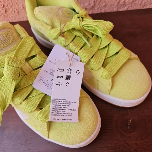 Adidas Originals Campus 00s W Neon Green Suede Leather Sneakers Shoes Size 8.5 - Picture 4 of 15